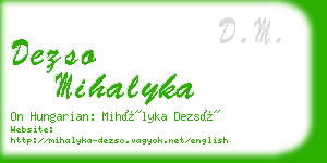 dezso mihalyka business card